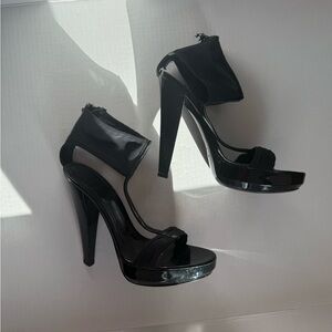 Burberry Black Strappy Heels